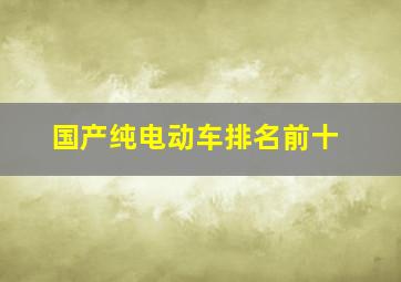 国产纯电动车排名前十