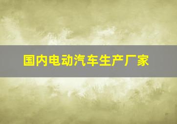 国内电动汽车生产厂家