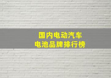 国内电动汽车电池品牌排行榜