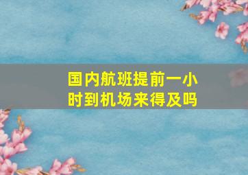 国内航班提前一小时到机场来得及吗