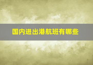 国内进出港航班有哪些