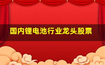 国内锂电池行业龙头股票