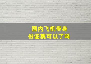 国内飞机带身份证就可以了吗