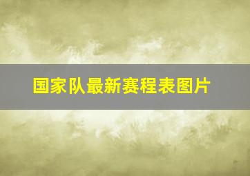 国家队最新赛程表图片