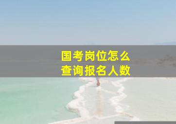 国考岗位怎么查询报名人数