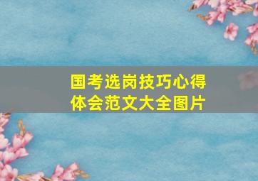 国考选岗技巧心得体会范文大全图片