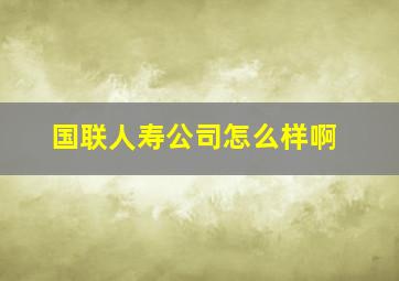 国联人寿公司怎么样啊