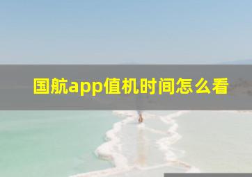 国航app值机时间怎么看