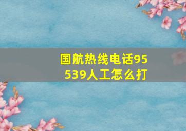 国航热线电话95539人工怎么打