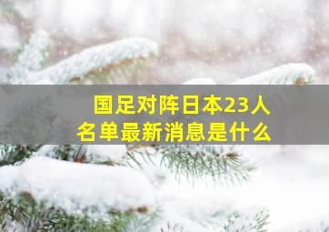 国足对阵日本23人名单最新消息是什么