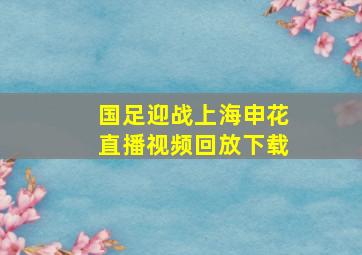 国足迎战上海申花直播视频回放下载