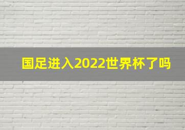 国足进入2022世界杯了吗