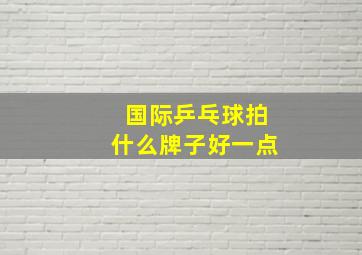 国际乒乓球拍什么牌子好一点