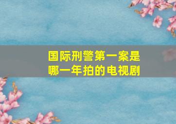 国际刑警第一案是哪一年拍的电视剧