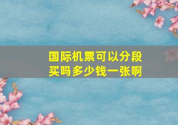 国际机票可以分段买吗多少钱一张啊