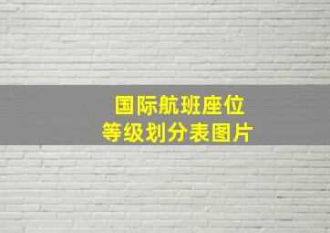 国际航班座位等级划分表图片