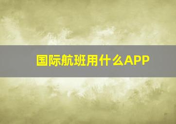 国际航班用什么APP