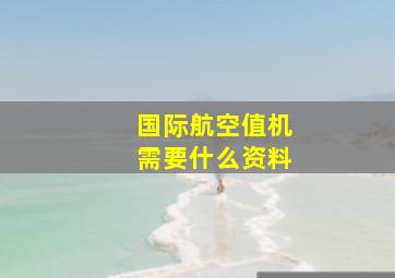 国际航空值机需要什么资料