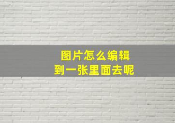 图片怎么编辑到一张里面去呢