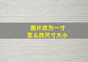 图片改为一寸怎么改尺寸大小