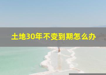 土地30年不变到期怎么办