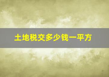 土地税交多少钱一平方