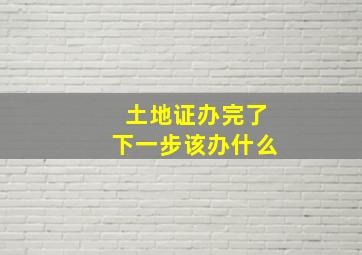 土地证办完了下一步该办什么