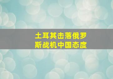 土耳其击落俄罗斯战机中国态度