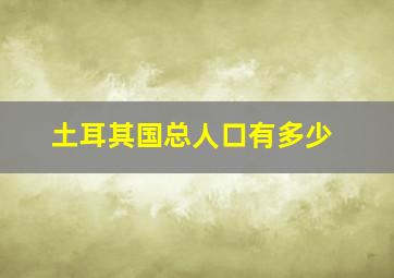 土耳其国总人口有多少