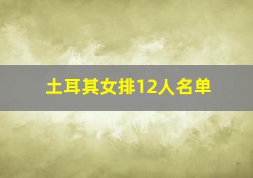 土耳其女排12人名单