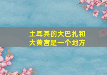 土耳其的大巴扎和大黄宫是一个地方