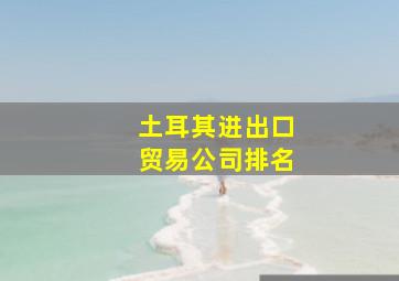 土耳其进出口贸易公司排名