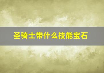 圣骑士带什么技能宝石