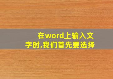 在word上输入文字时,我们首先要选择