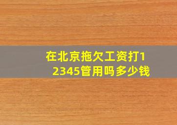 在北京拖欠工资打12345管用吗多少钱