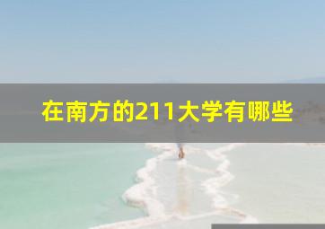 在南方的211大学有哪些