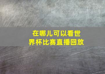 在哪儿可以看世界杯比赛直播回放