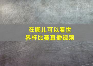 在哪儿可以看世界杯比赛直播视频