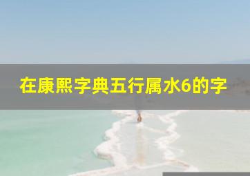 在康熙字典五行属水6的字