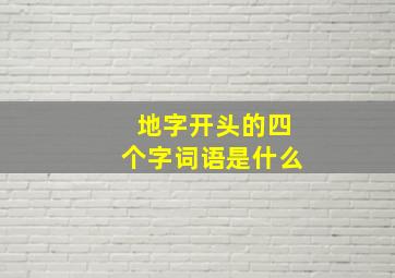 地字开头的四个字词语是什么