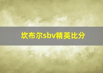 坎布尔sbv精英比分