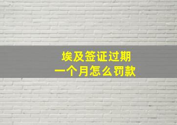 埃及签证过期一个月怎么罚款