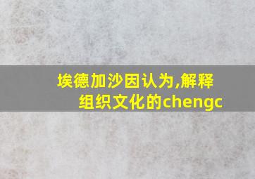 埃德加沙因认为,解释组织文化的chengc