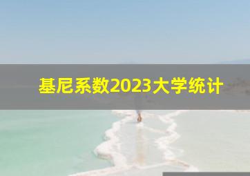 基尼系数2023大学统计