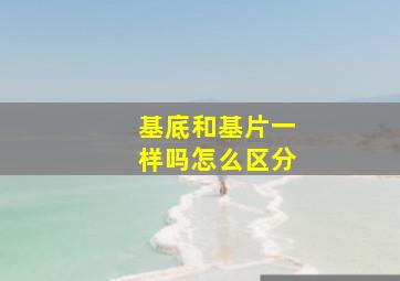 基底和基片一样吗怎么区分