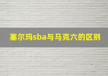 塞尔玛sba与马克六的区别