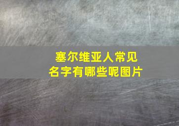 塞尔维亚人常见名字有哪些呢图片