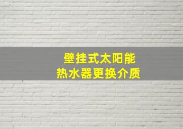 壁挂式太阳能热水器更换介质