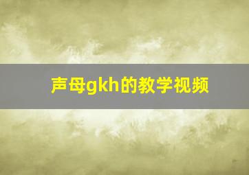 声母gkh的教学视频