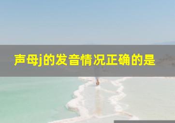 声母j的发音情况正确的是